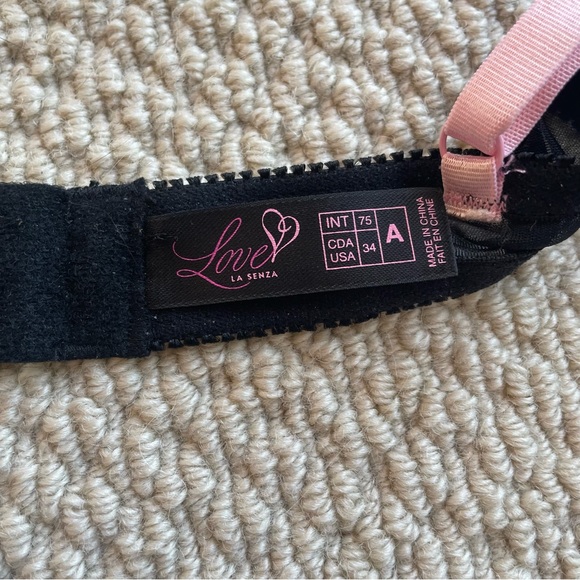 La SENZA Balconette Bra No Padding Black & Pink 34A - Picture 4 of 4